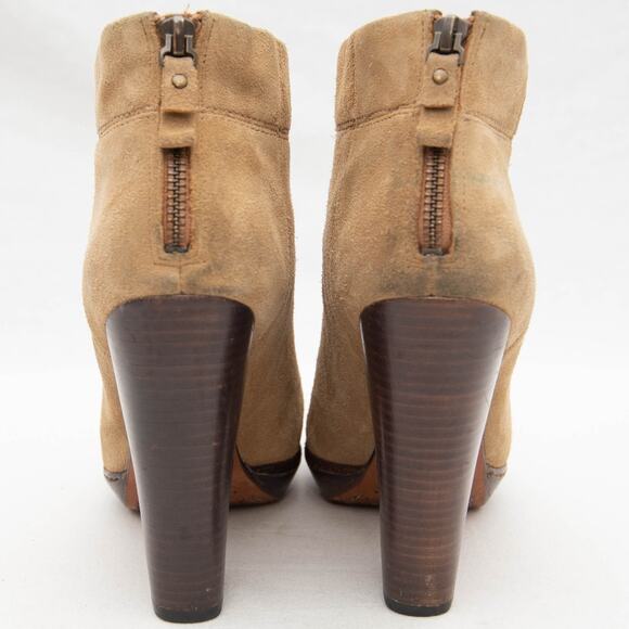 Modern Vintage Tan Suede Allison Ankle Boots Size 8 - Picture 4 of 11